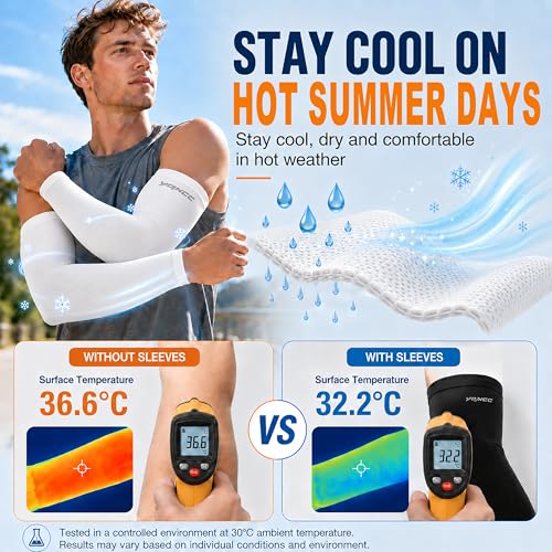 YQXCC Arm Sleeves UV Sun Protection Cooling Sport Compression for men