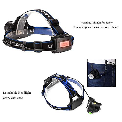 LED Headlamp 3000 Lumens Waterproof 3-Mode Rechargeable Head Torch