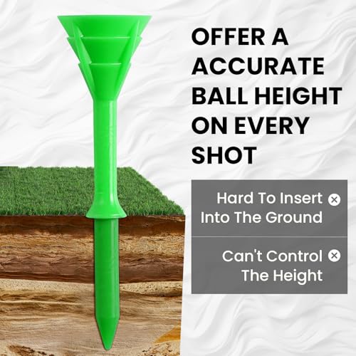 Unbreakable Golf Tees - Durable Plastic, 30 Pack, 3 1/4 Inch - Green