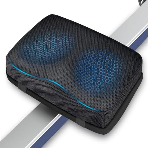 Rowing Machine Seat Cushion - Memory Foam Pad, Non-Slip, Black