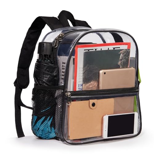 Clear Mini Backpack - 12x12x6 Stadium Approved - Black