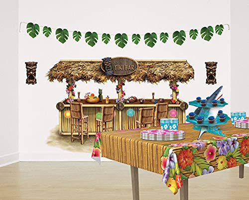 Tropical Luau Table Cover - 54" x 108" Plastic Tablecloth