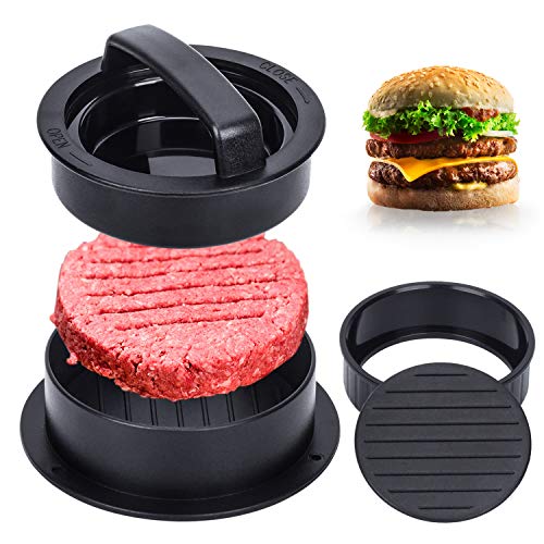 3-in-1 Hamburger Patty Maker with 100 Nonstick Patty Papers