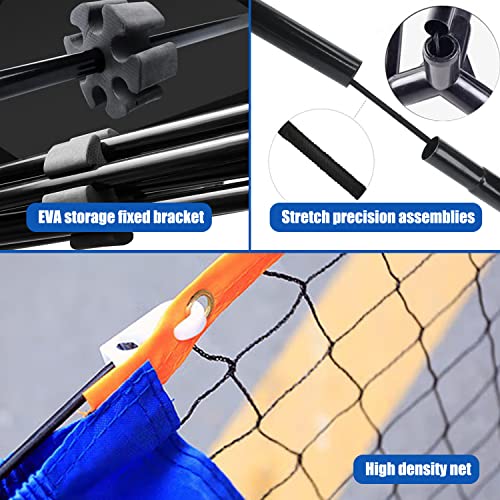 10 ft Portable Soccer Tennis & Pickleball Net - Blue and Black