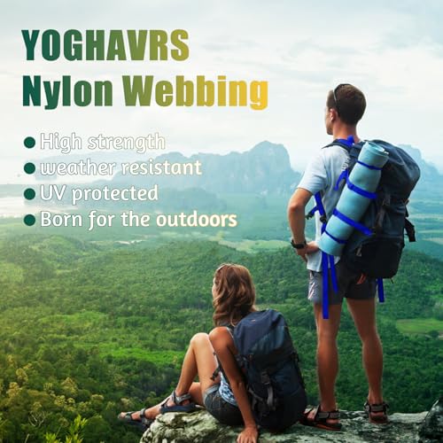 YOGHAVRS 1 Inch Nylon Webbing Straps - 12 Rolls, 3.3 Yards per Color, DIY, Outdoor & Indoor Use