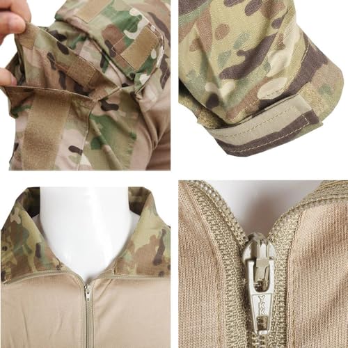 Men's Tactical Shirt - Gen3 Airsoft Combat Quick Dry Long Sleeve - Multi-Camo X-Large