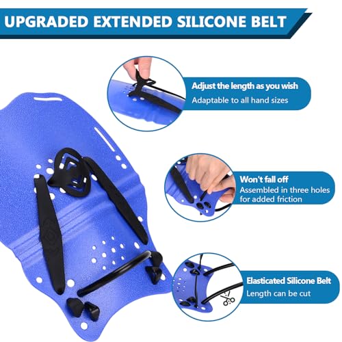 Swim Hand Paddles for Training - Medium (8.52 x 6.02 in) - Blue