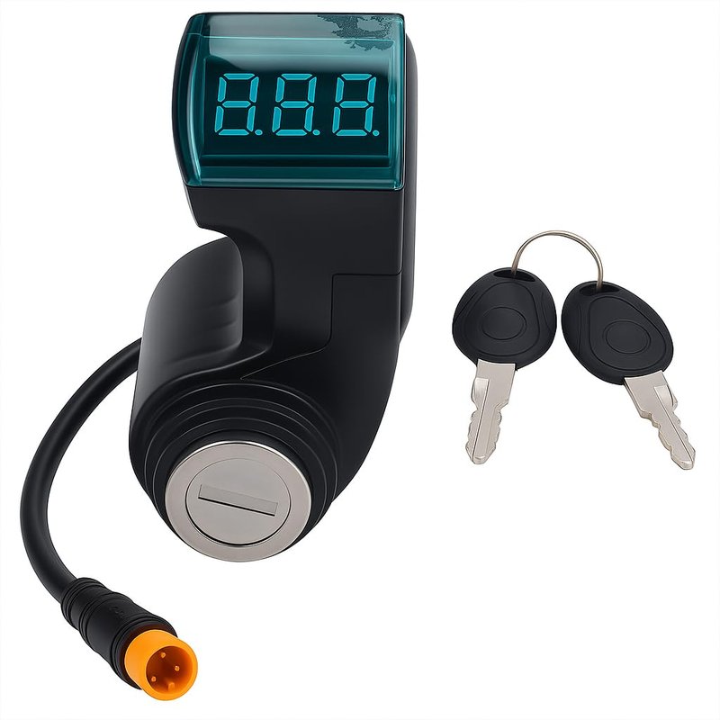 Alomejor Electric Scooter Handle Switch Lock,with Display Screen and 2 Keys Scooter Lock Replacement ABS Material for Urban Commuters Daily Riders Travel Enthusiasts