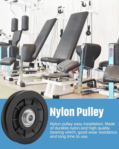 Nylon Pulley Wheel - 3.5 Inch Replacement Pulley - 1 Pack