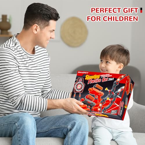 GMAOPHY Red LED Light Up Kids Bow and Arrow Toy Set - 2 Pack for Indoor & Outdoor Play