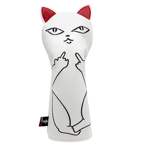 Golf Club Headcover Cute Cat Embroidery Driver Cover 3 Wood Headcover Hybird Head Covers Leather Hand-Made Wood Head Cover for Golf Club Wood Head Covers