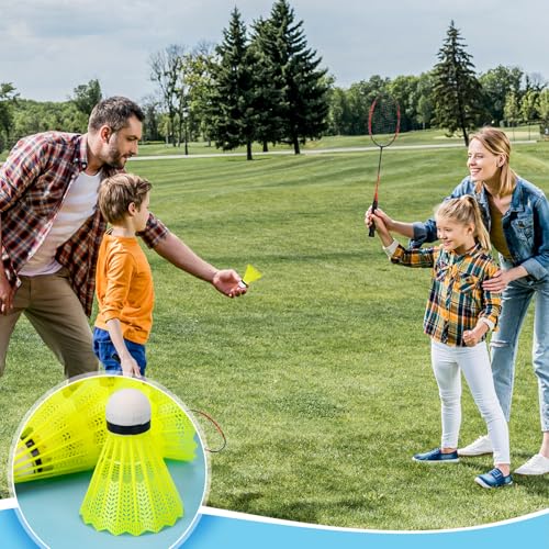 12 Pcs Badminton Shuttlecocks - Yellow Indoor & Outdoor Training