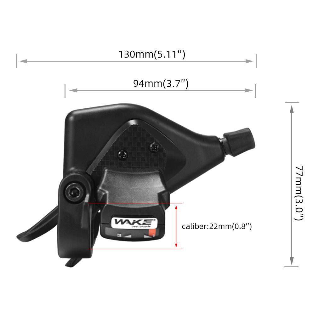 CYSKY Bike Shifter Levers 1 Pair 3x8 Speed Gear Shifter Mountain Bicycle Derailleur with Gear Indicator Right and Left Thumb Shift Levers Combo (3x8 24 Speed)