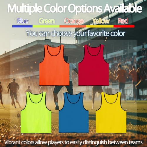 Scrimmage Vests Set of 6 - Mesh Jerseys for Soccer & Basketball Training