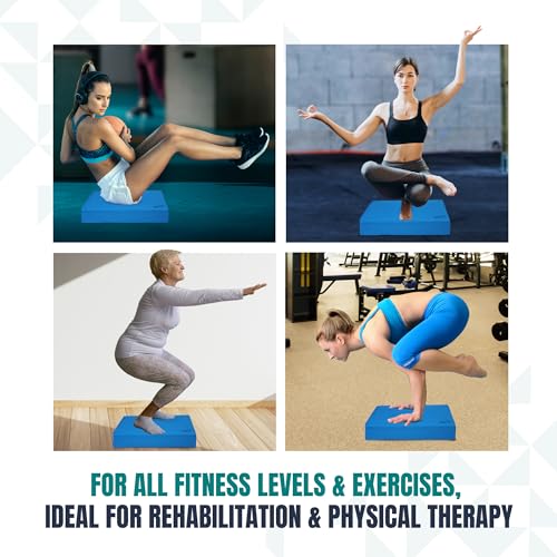 High-Density Balance Pad - Large Blue TPE Foam for Core Strength