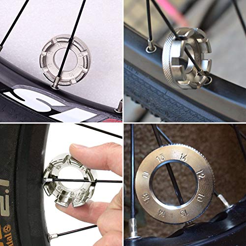 Durable Steel 8-in-1 Bicycle Spoke Wrench for Rim Truing