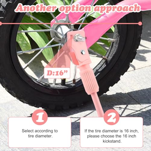 Kids Bike Kickstand - Aluminum Alloy for 16 Inch Wheels