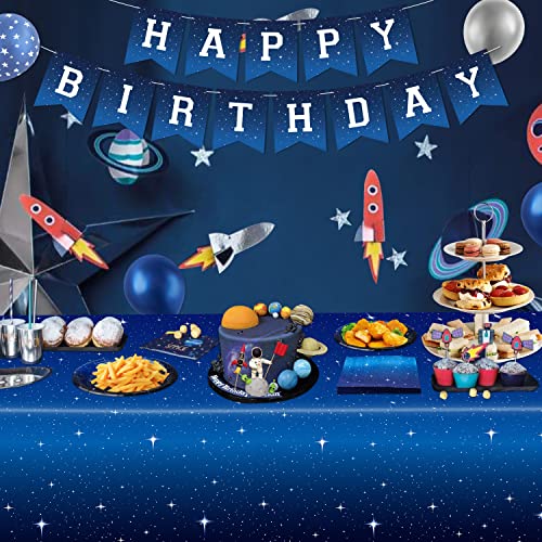 Starry Night Tablecloth Set - 4 Pack Space Theme Covers 51x86"