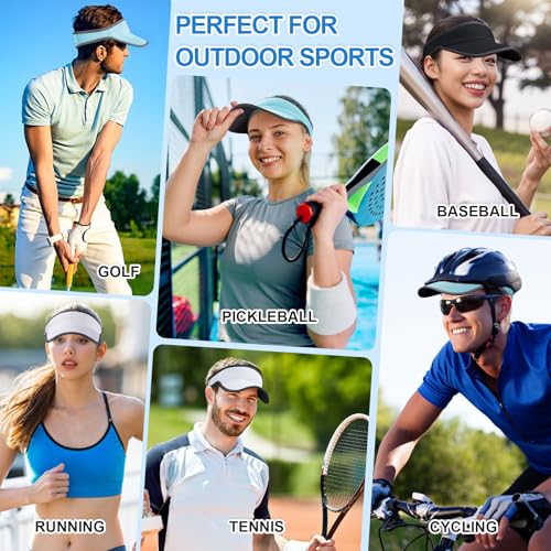 Sports Sun Visor Hat for Men & Women - Lightweight Quick-Dry - Black