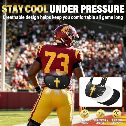 Mieaoll Golden Cross Youth Football Backplate Lower Back Protector ABS Shield