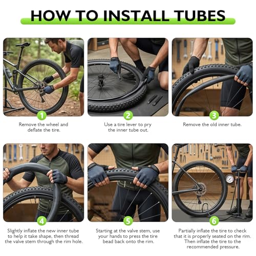 Beaurgirew 2-Pack 700C Bicycle Tubes 25/32C, FV 60mm Presta Valve