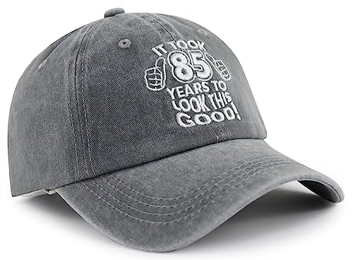 85th Birthday Embroidered Gray Hat - Vintage 1939-1969