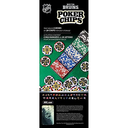 NHL Poker Chips Set - 100 Casino-Style Chips - Boston Bruins