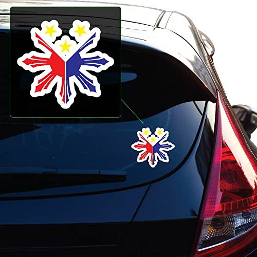 Philippines Flag Vinyl Decal Sticker for Car Window and Laptop - 4 x 4.4 In