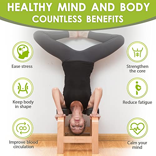 Yoga Headstand Bench - Classic Black Inversion Chair for Stress Relief & Strength Training