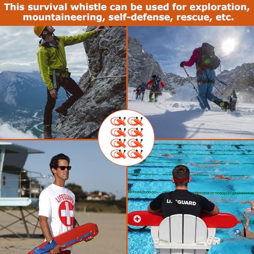 Gyinere 8 Pack Coast Guard Approved Marine Safety Whistles with Lanyards
