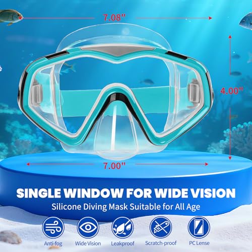 Elastic Knit Adjustable Strap Dive Mask PRO- Anti-Fog Panoramic