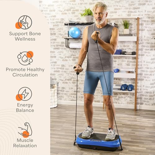 Vibration Plate Exercise Machine - Blue, 99 Speed Levels, Compact Design