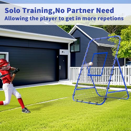 7x4 FT Volleyball Rebounder Net - Blue Training Equipment