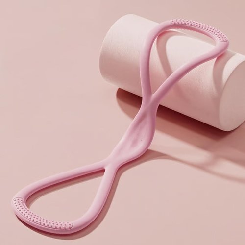 Figure 8 Resistance Band for Women & Men – 25LB Silicone Pull Rope for Shoulder, Back & Arm Workout – Non-Slip Handles, Home Gym & Yoga