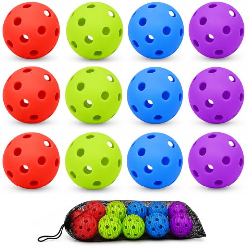 40 Pack Plastic Baseball Practice Balls for Training Indoor Outdoor - Lightweight Soft Balls with Drawstring Bag