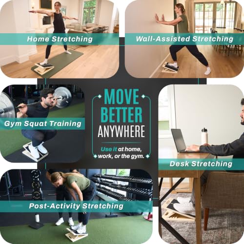 Adjustable Wood Slant Board for Calf Stretching & Mobility