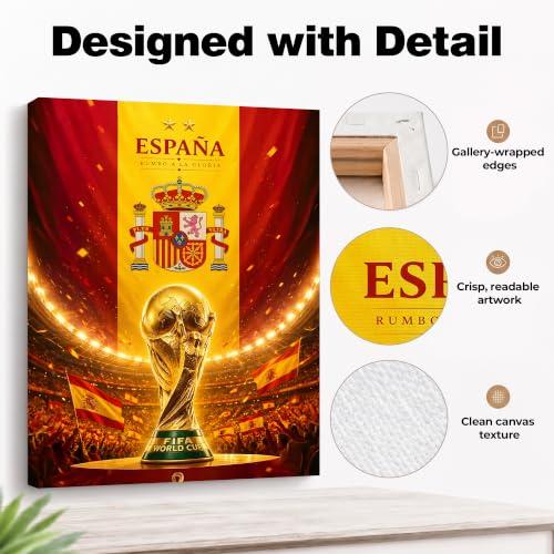 Spain World Cup Champion Canvas Wall Art - 8" x 10"