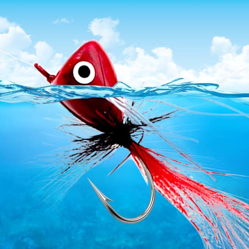 Fly Fishing Poppers Kit - 10pcs Topwater Lures for Bass & Trout