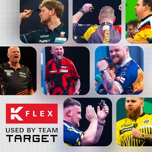 K-Flex Integrated Dart Flights & Shafts - Medium Black, 3-Pack