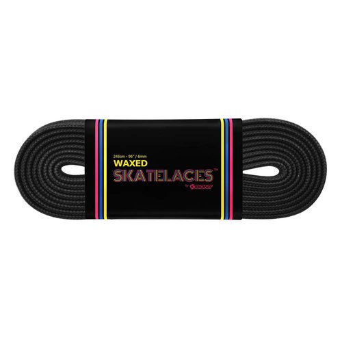 Bont Skates Waxed Laces - 6mm & 8mm - 47" 71" 79" 96" 108" - Midnight Black (8mm Wide / 79 inch / 200cm)
