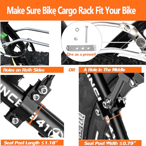 YONTUO Rear Bike Rack with Large Size Reflective - Universal Adjustable Touring Carrier Rack