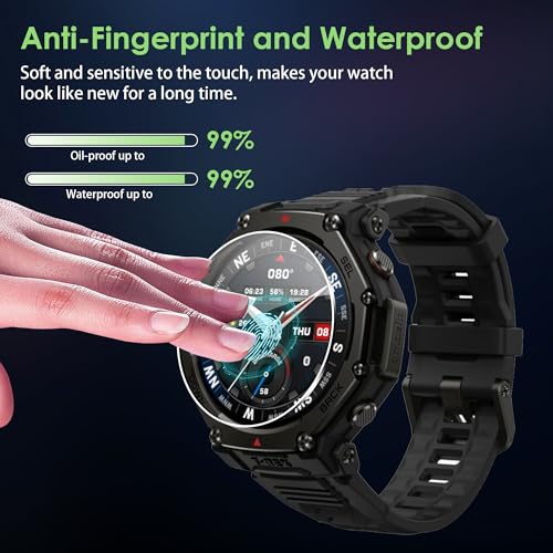 Amazfit T-Rex 3 Pro Screen Protector - Tempered Glass, 3 Pack - Transparent