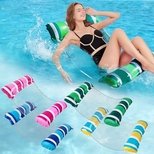 Inflatable Pool Float Hammock 4-Pack - Water Lounge & Sunbathing Float