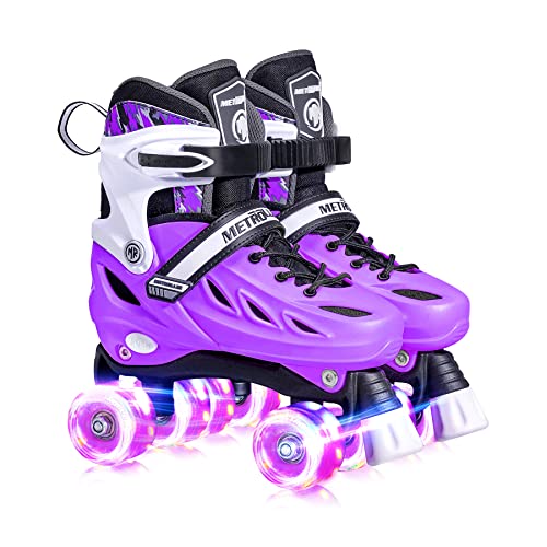 METROLLER Girls Women Adult Teen Roller Skates Purple Large-Youth & Adult (Size 4-7 Men / 5-8 Women)