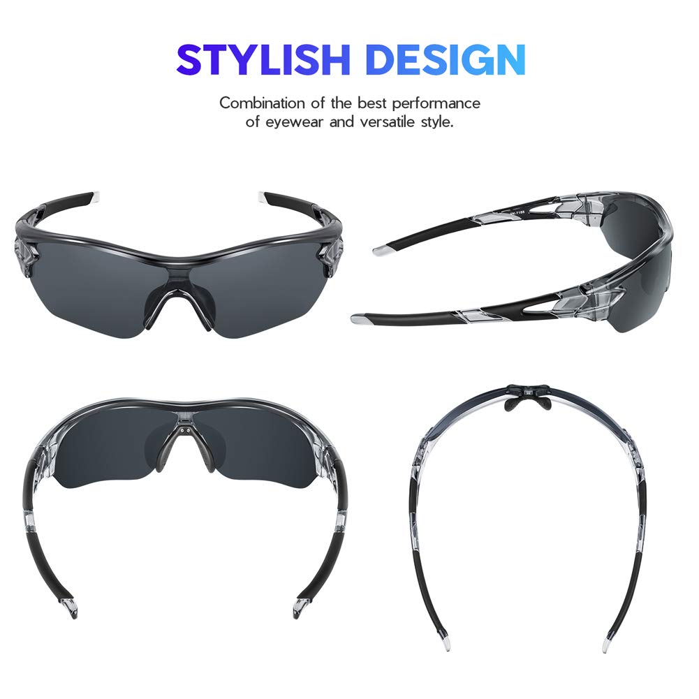 BEACOOL Polarized Sports Sunglasses for Men Women Youth Baseball Cycling Running Driving Fishing Golf Motorcycle TAC Glasses