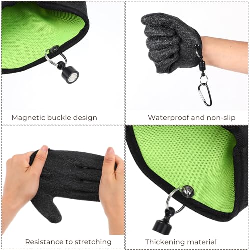 Waterproof Fishing Gloves with Magnetic Hook - 2 Pcs Non-Slip Grip