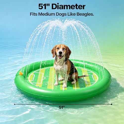 Dog Splash Pad - 51" Non-Slip Sprinkler Mat for Summer Fun
