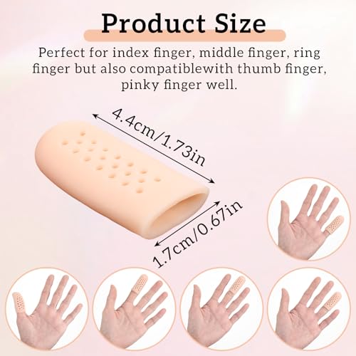 16 Pcs Breathable Silicone Finger Cots - Skin-Coloured Finger Protectors