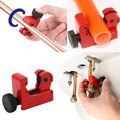 Mini Copper Pipe Tubing Cutter - Adjustable Mini Tube Cutter for Copper Metal, Plastic, Brass, Thin Stainless Steel for £¨1/8 inch -7/8 inch£©/ (3-22mm) OD Pipes)