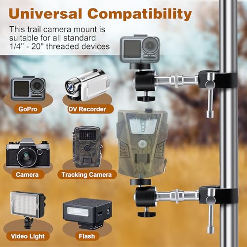 HappyAlley 2Pcs T Post Trail Camera Mounts, Rotatable 360° Adjustable Brackets